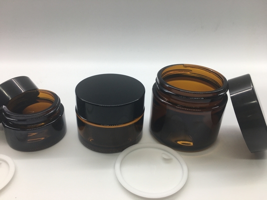 Bruine Amber Glass Jar 5g - de Bruine Kruik van 50g voor de Ogenroom van de Gezichtsroom