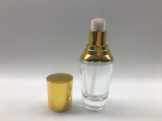 De kosmetische van de de Pompfles van het Verpakkings30ml Glas ovale Vorm voor Lotion/Serum