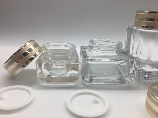 Kruiken van het luxe galvaniseren de Klassieke Kleine Vierkante Glas Druk met Metaalglb