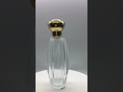 Empty Glass Perfume Bottle 100ml Crimp Sprayer With Round Gold Cap