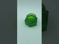 Cosmetische potten Verpakking 50g Smaragd Creme pot met houten afwerking Plastic Cap Cream pot