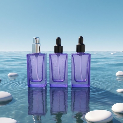 Aanpasbare 30 ml vierkant glas oogserumfles met drupper voor cosmetisch serum - recycleerbaar