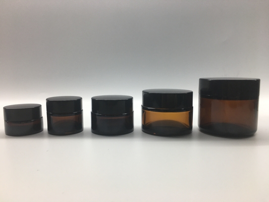 De berijpte Rechte Ronde Vorm Plastic GLB van Amber Glass Cosmetic Jars 5g 10g 120g
