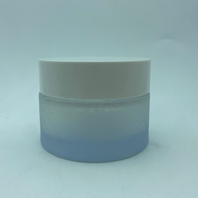 Cosmetische pot 100ml IJsbloem spray coating pot met witte dop crème pot Huidverzorging verpakking OEM