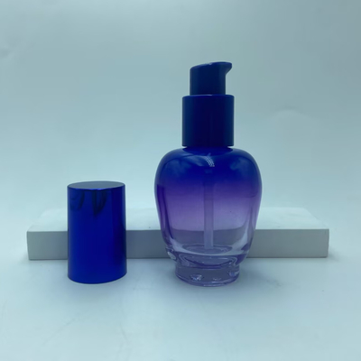 Glaslotion Fles 30ml Blauw Gradiaat Serum Fles met pomp olie Fles pomp fles cosmetische fles OEM