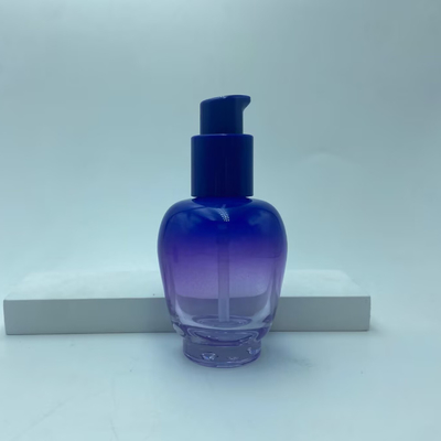Glaslotion Fles 30ml Blauw Gradiaat Serum Fles met pomp olie Fles pomp fles cosmetische fles OEM
