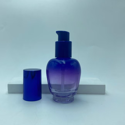 Glaslotion Fles 30ml Blauw Gradiaat Serum Fles met pomp olie Fles pomp fles cosmetische fles OEM