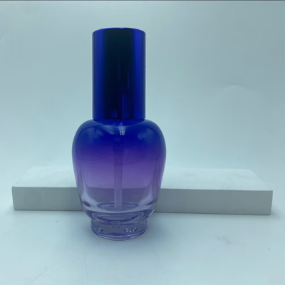 Glaslotion Fles 30ml Blauw Gradiaat Serum Fles met pomp olie Fles pomp fles cosmetische fles OEM