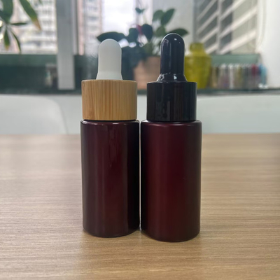 15ml Dark Red Essential Oil Bottle Glass Dropper Bottle Cosmetic Packaging for Serum Oil Customized Logo and Painting OEM