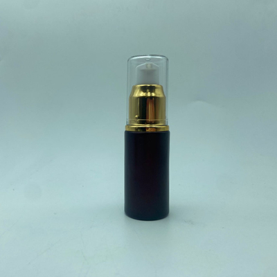 Glass Lotion Bottle 15ml Dark Red Serum Bottle with Shiny Gold/Silver Pump Eye lotion Bottle Pump Bottle Cosmetic Bottle OEM