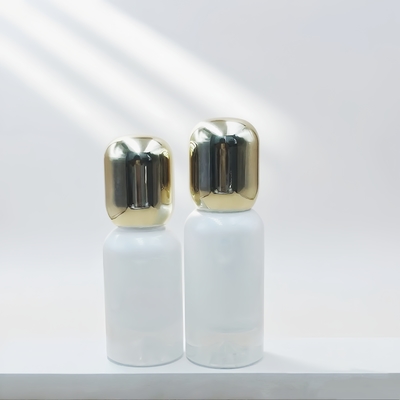 Cosmetische verpakkingen Glaslotion Fles Creme Jar Huidverzorging Containers Met Gouden Ronde Kap