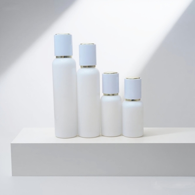 Fabrieksprijs 50ml 100ml 120ml Glazen Lotion Verpakking Lege Witte Lotion Pomp Glazen Fles Huidverzorging Crème Body Set