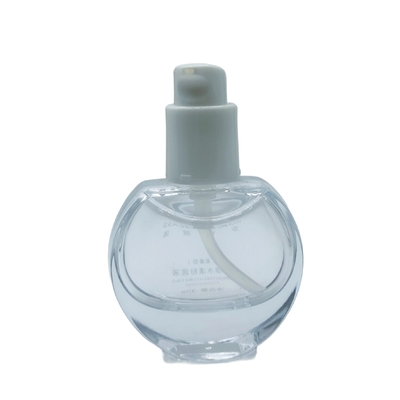Aanpasbare 30ml Ronde Foundation Glazen Fles met Dikke Bodem, Make-up Primer en Serum Fles voor Cosmetische Producten