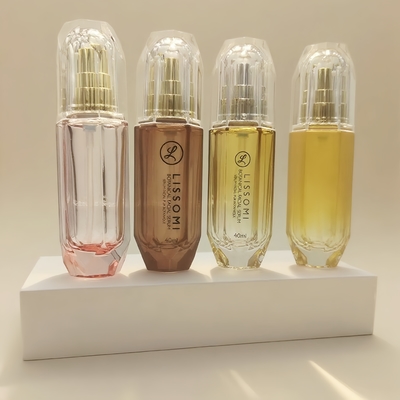 Van de het Glaslotion van de pomppers 120ml de Kosmetische Fles Hexahedral Diamond Appearance