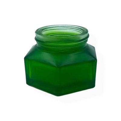 Cosmetische potten Verpakking 50g Smaragd Creme pot met houten afwerking Plastic Cap Cream pot