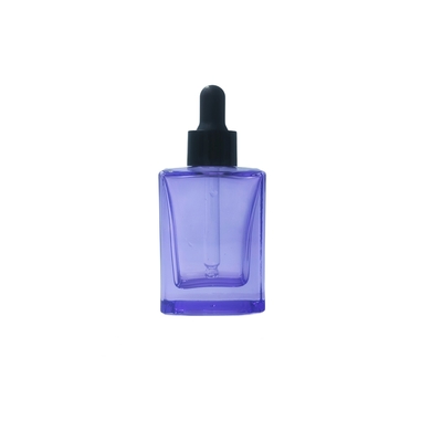 Aanpasbare 30 ml vierkant glas oogserumfles met drupper voor cosmetisch serum - recycleerbaar