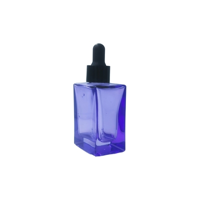 Aanpasbare 30 ml vierkant glas oogserumfles met drupper voor cosmetisch serum - recycleerbaar
