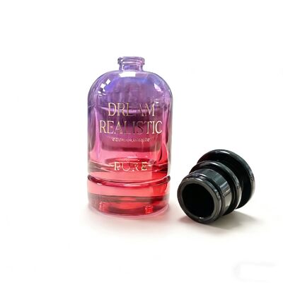 50ml and 100ml Round Glass Luxury and Elegant Empty Perfume Bottle Pump Sprayer Gradient Purple and Red Color 15mm Neck
