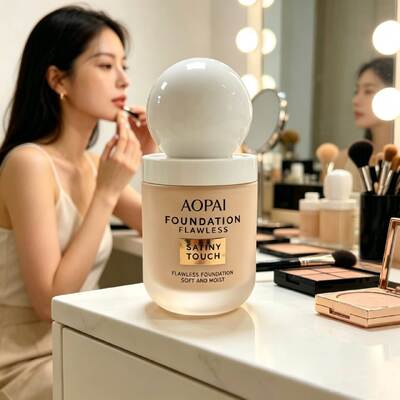 Foundation Bottle Cosmetic Glass Set for Skin Care Serum Pressurized Lotion Essence Bottles with Cap and Pump