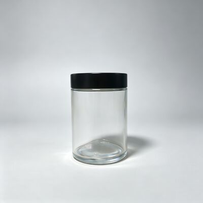 170ml Clear Glass Jar Wide Mouth Jar With Matte Black Lid Empty Cosmetic Storage Bottle Factory Direct in Stock